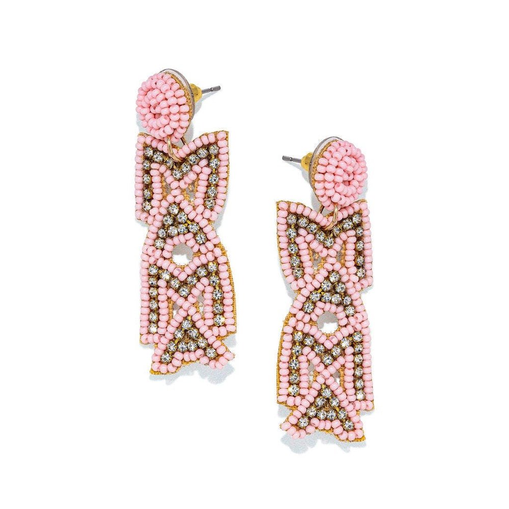 LAST ONE - BEADED MAMA STATEMENT EARRINGS - Picture 2 of 4